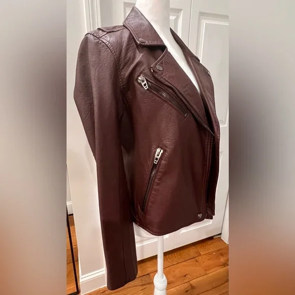 BLANK NYC | M | Faux Leather Moto Jacket | Plum - Picture 2 of 10